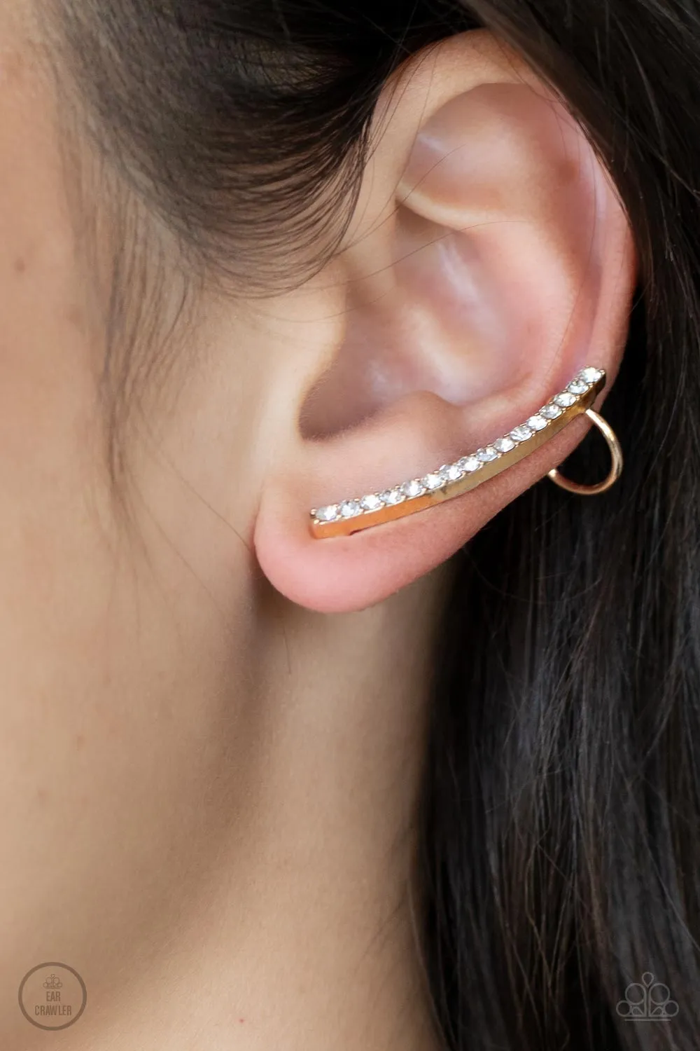 Sleekly Shimmering - Gold Post Earring