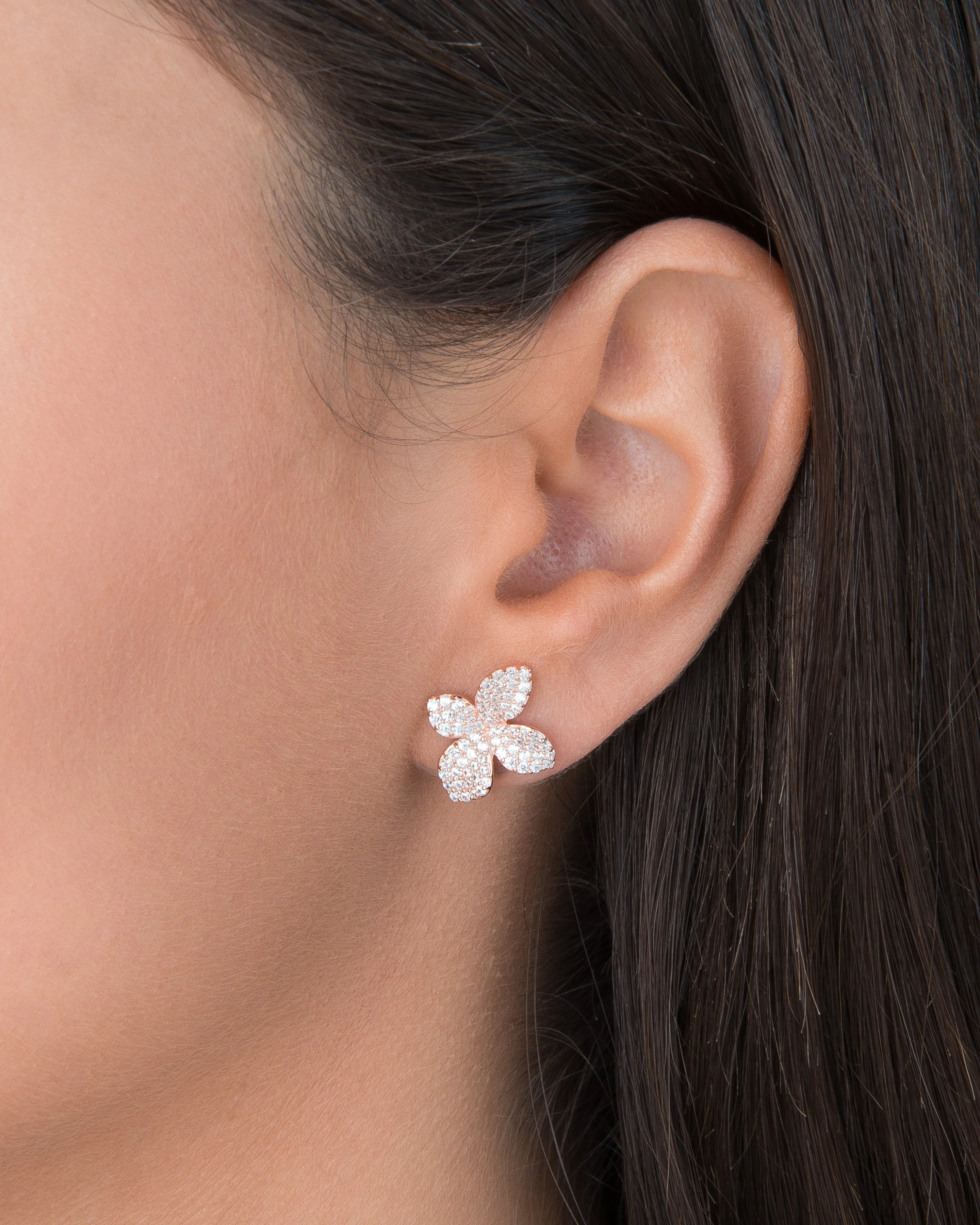 Small Pavé Fancy Flower Stud Earring