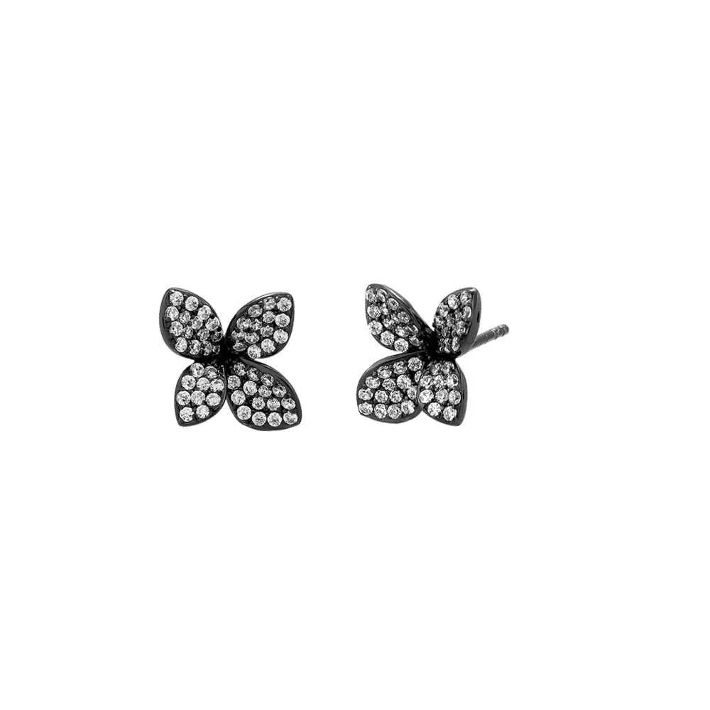 Small Pavé Fancy Flower Stud Earring