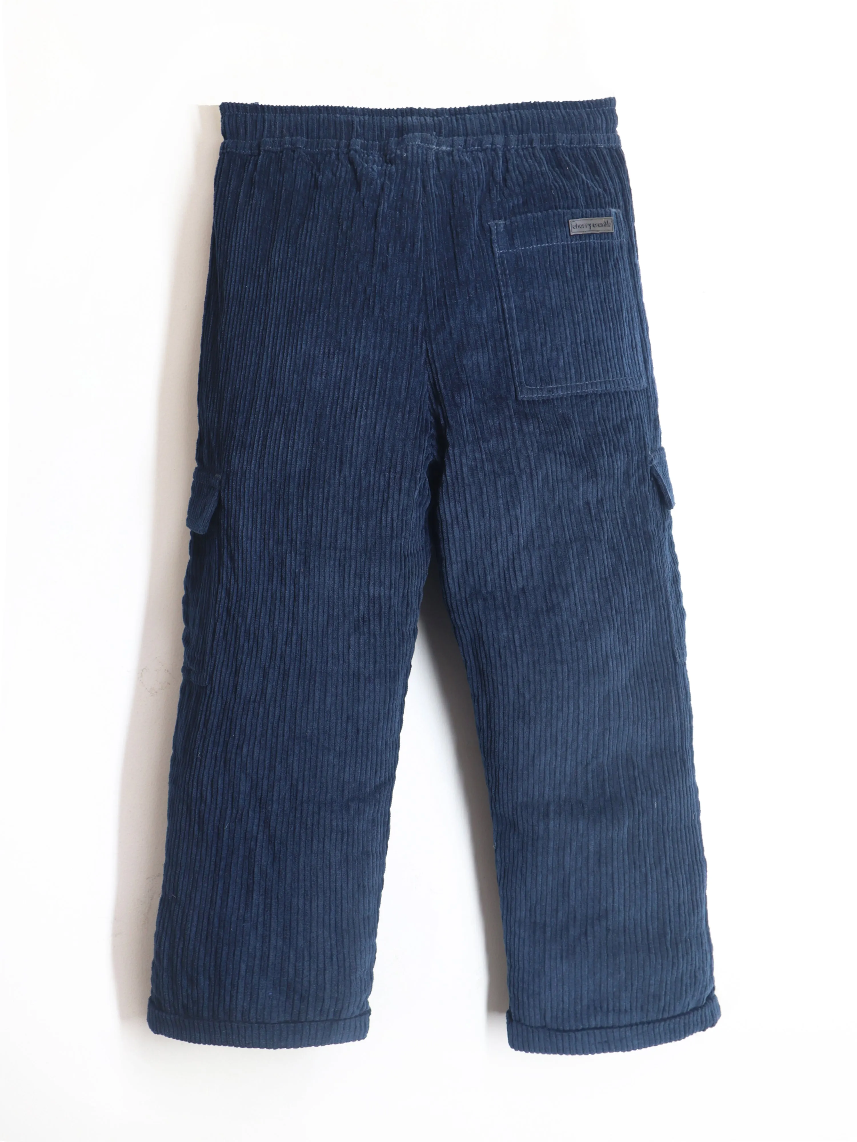 Smart Casual Blue Cotton Elasticated Pockets Trouser Pant For Boys