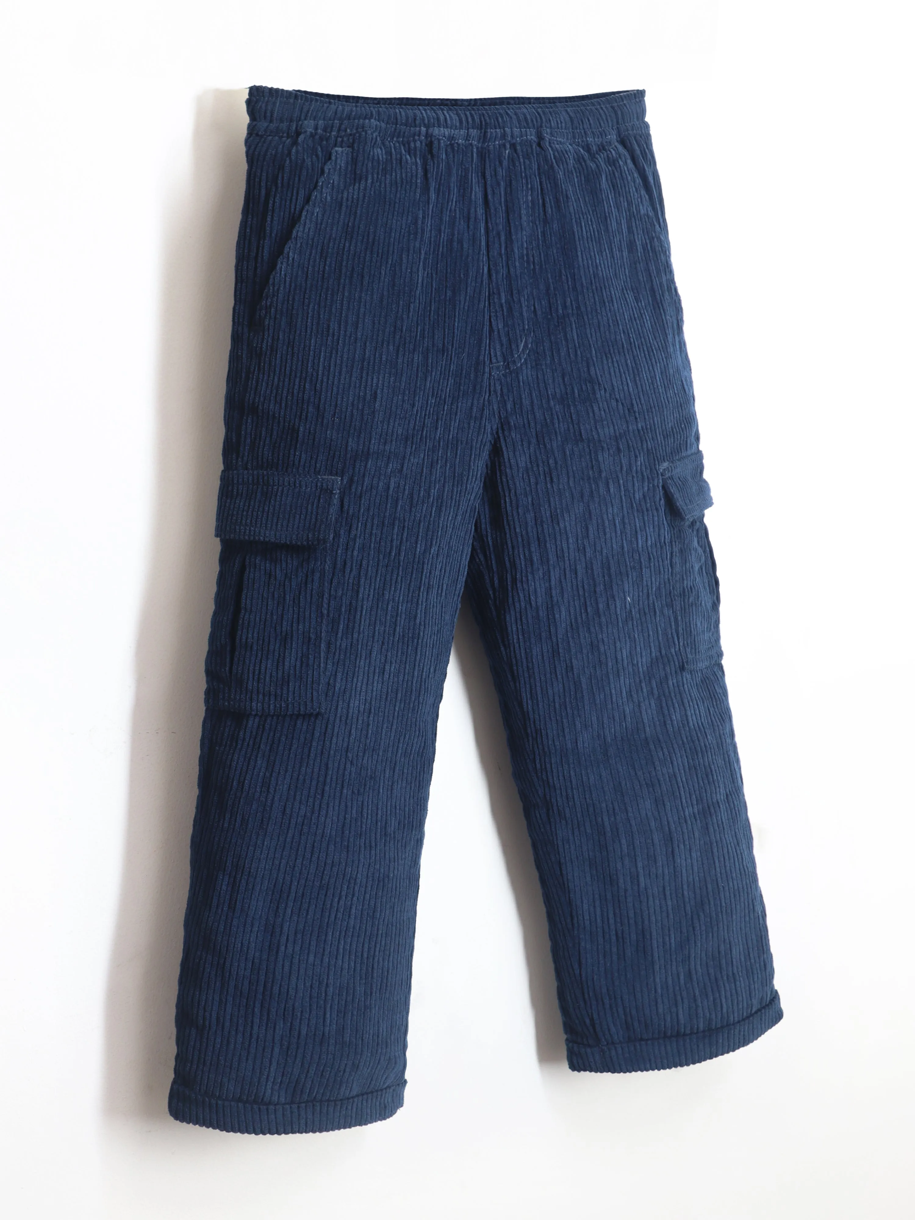 Smart Casual Blue Cotton Elasticated Pockets Trouser Pant For Boys