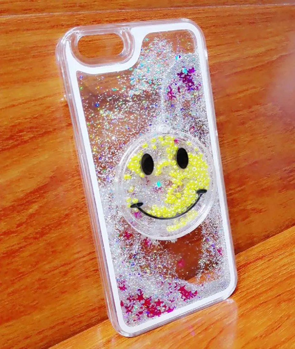 Smiley Face Glitter Phone Case for Iphone 6 or 6 Plus - Blue, Pink, White or Yellow