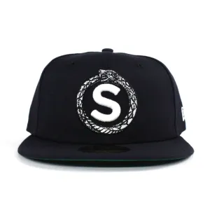 Snake New Era 59Fifty Fitted Hat (Navy Green Under Brim)
