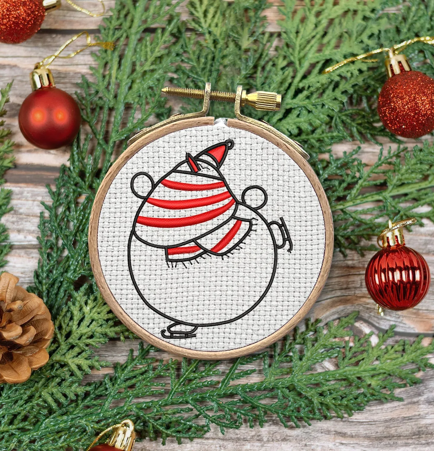 Snowman Embroidered Christmas Ornaments