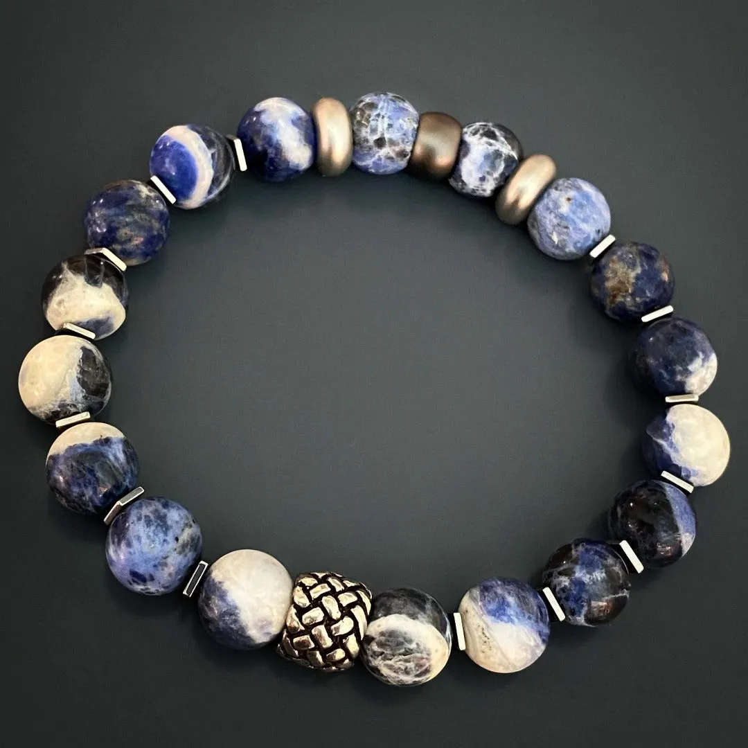 Sodalite Stone Mindfulness Men's Beaded Bracelet
