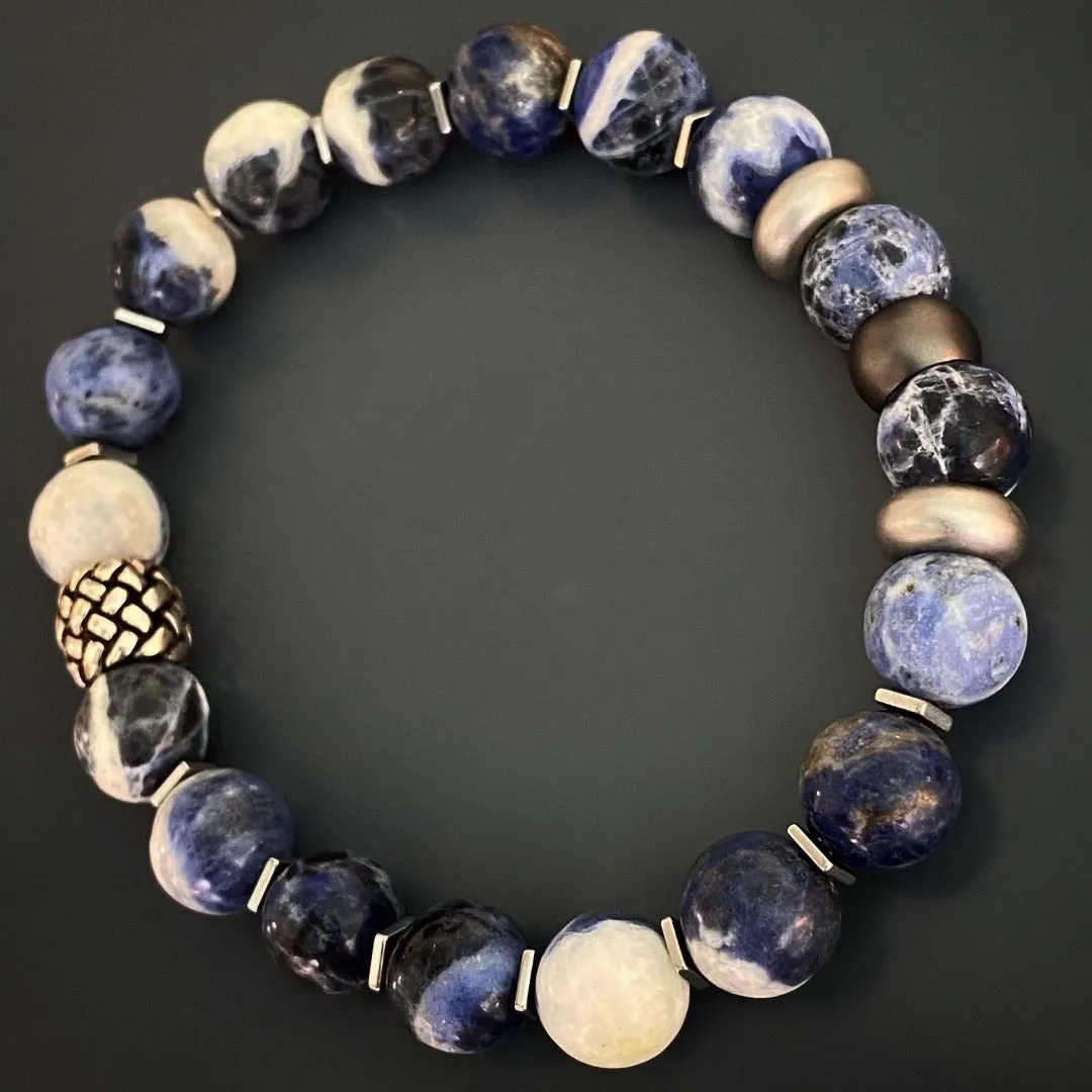 Sodalite Stone Mindfulness Men's Beaded Bracelet