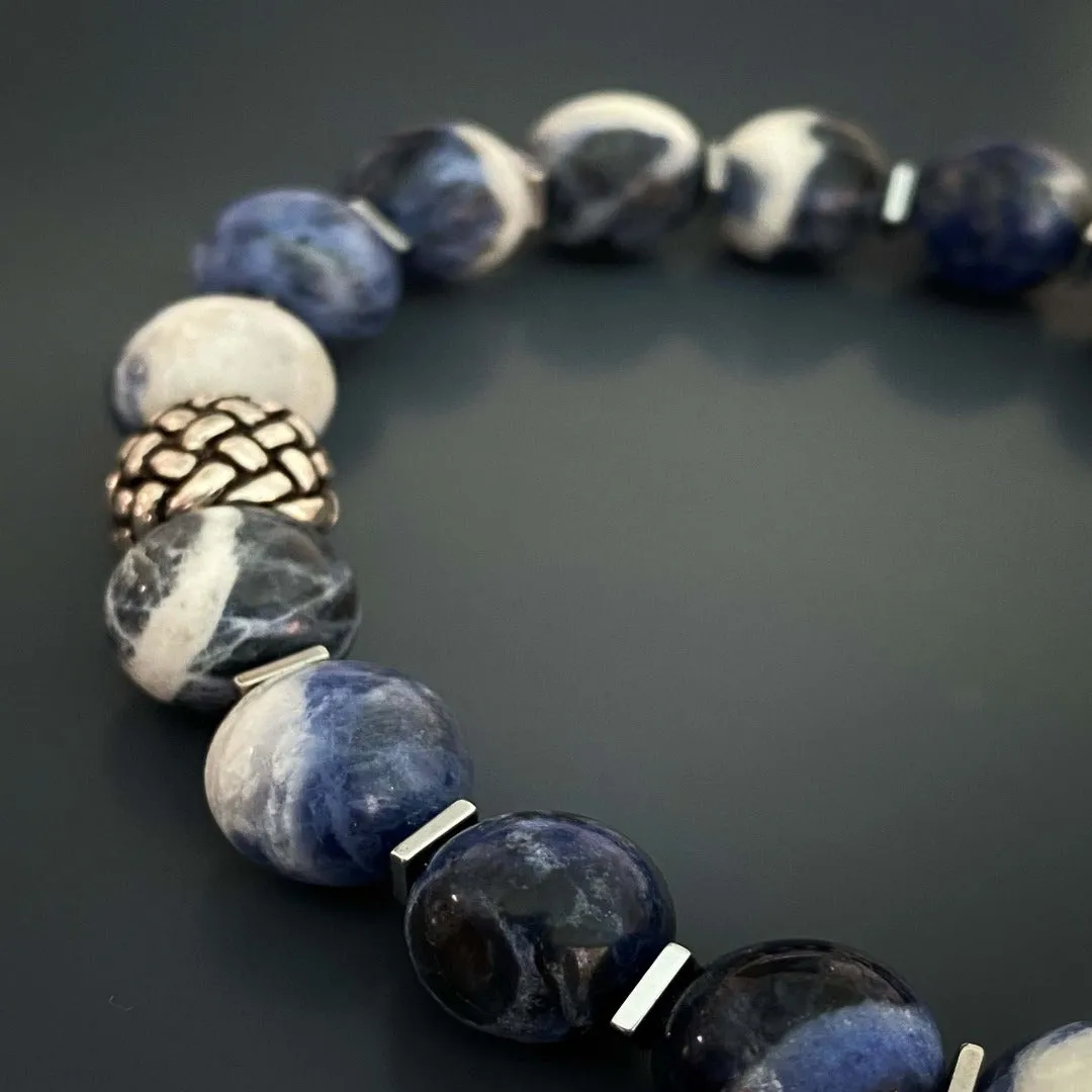Sodalite Stone Mindfulness Men's Beaded Bracelet