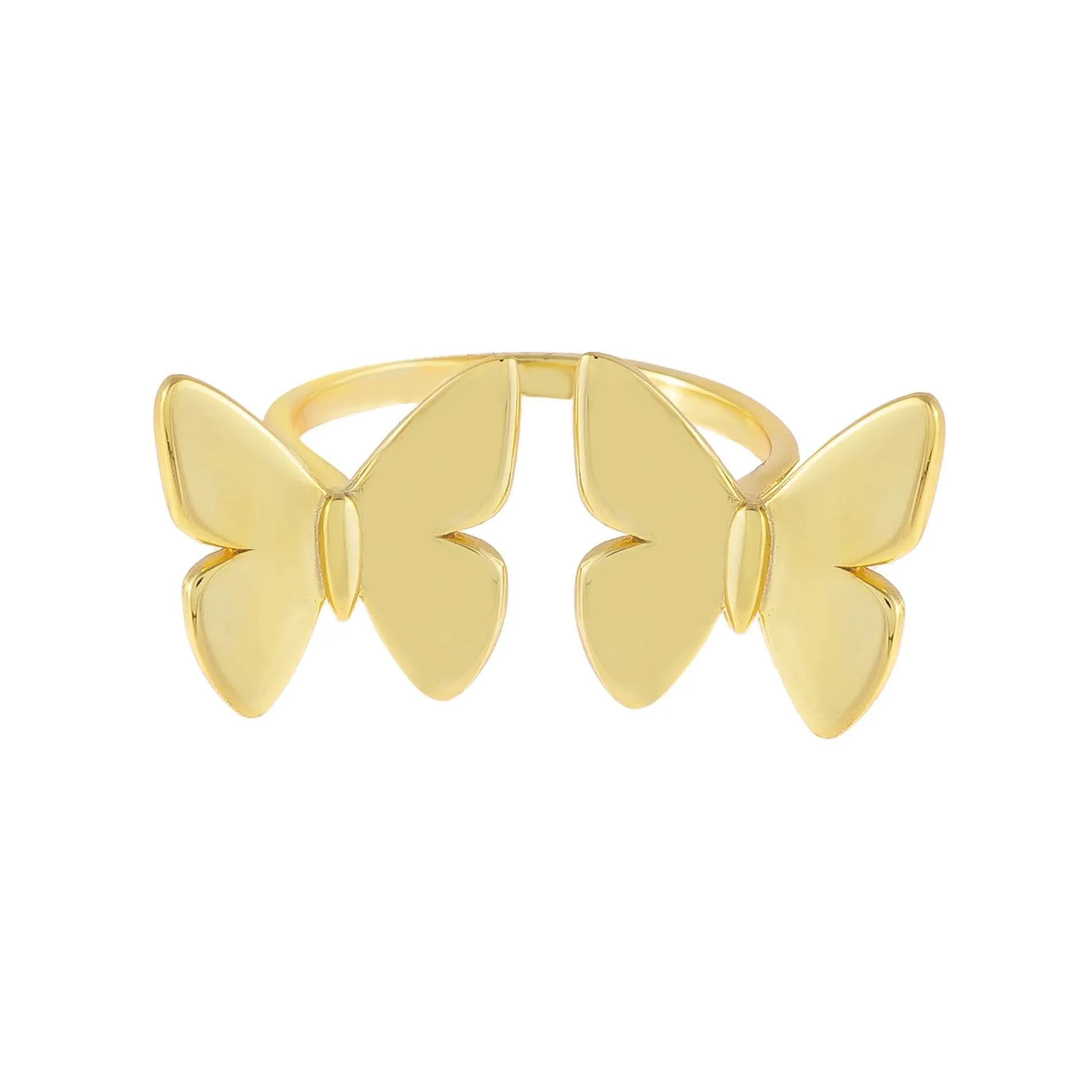 Solid Double Butterfly Ring
