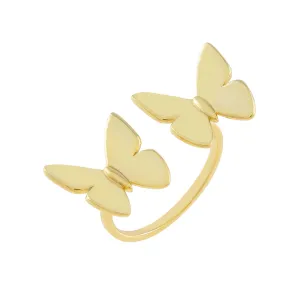 Solid Double Butterfly Ring