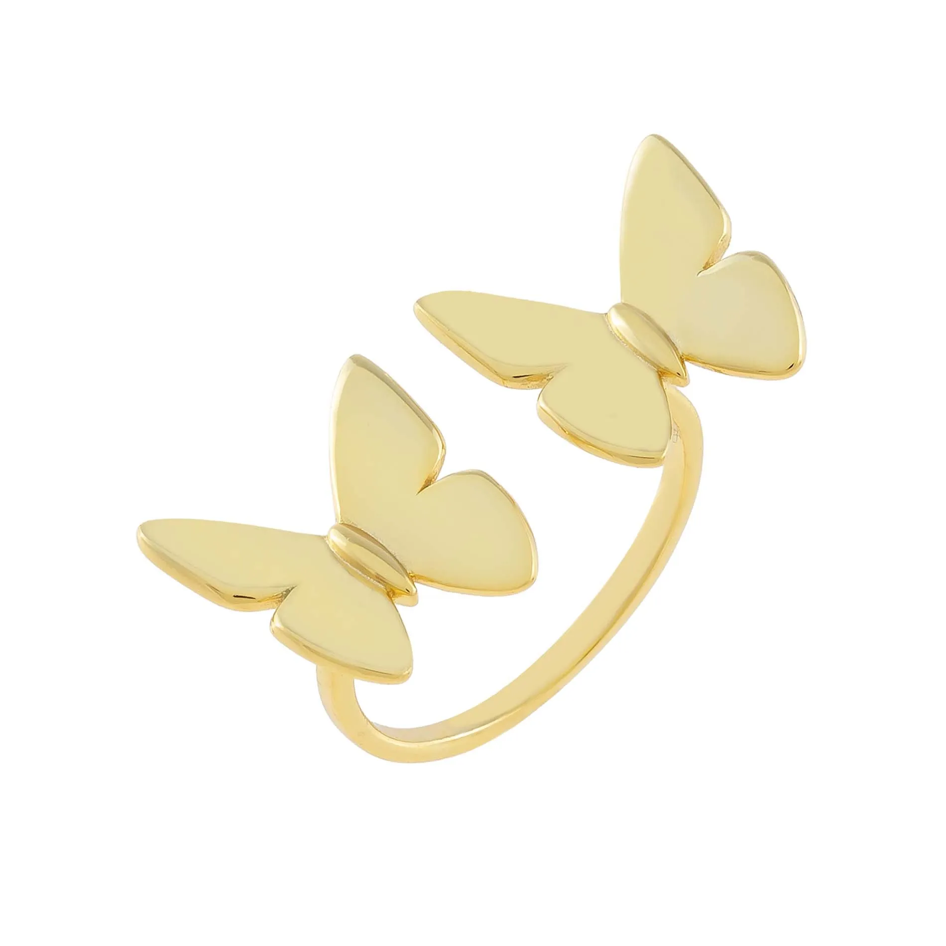 Solid Double Butterfly Ring