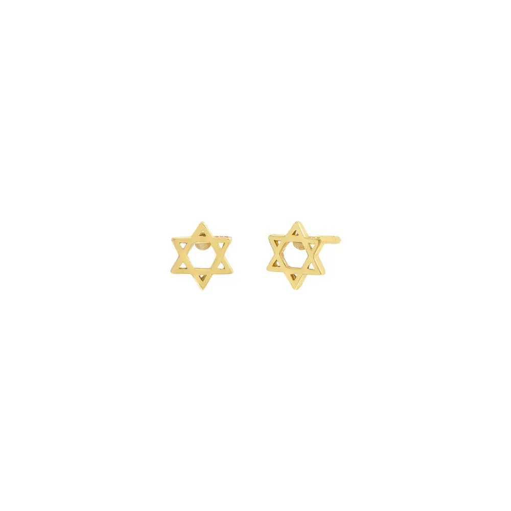 Solid Star Of David Stud Earring
