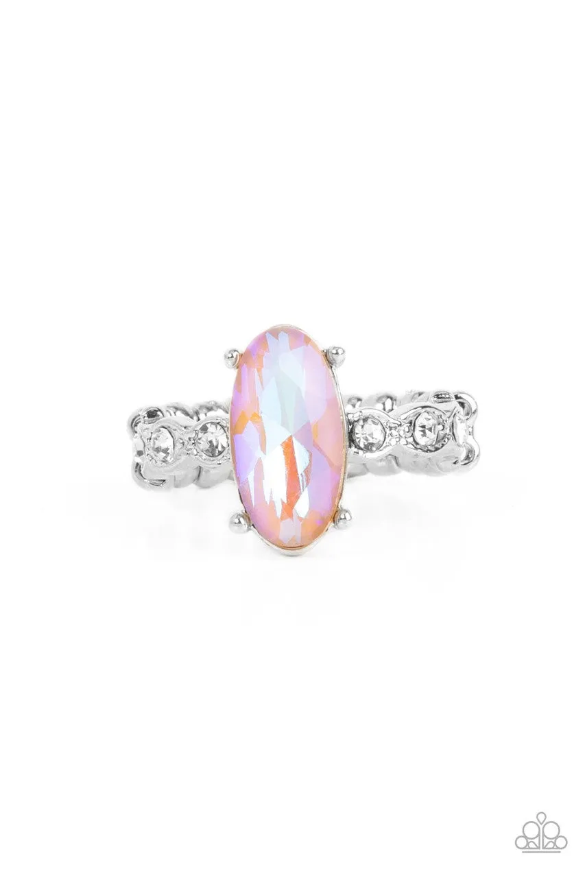 Stellar Sensation - Brown - Oval Opalescent Rhinestone Paparazzi Dainty Ring