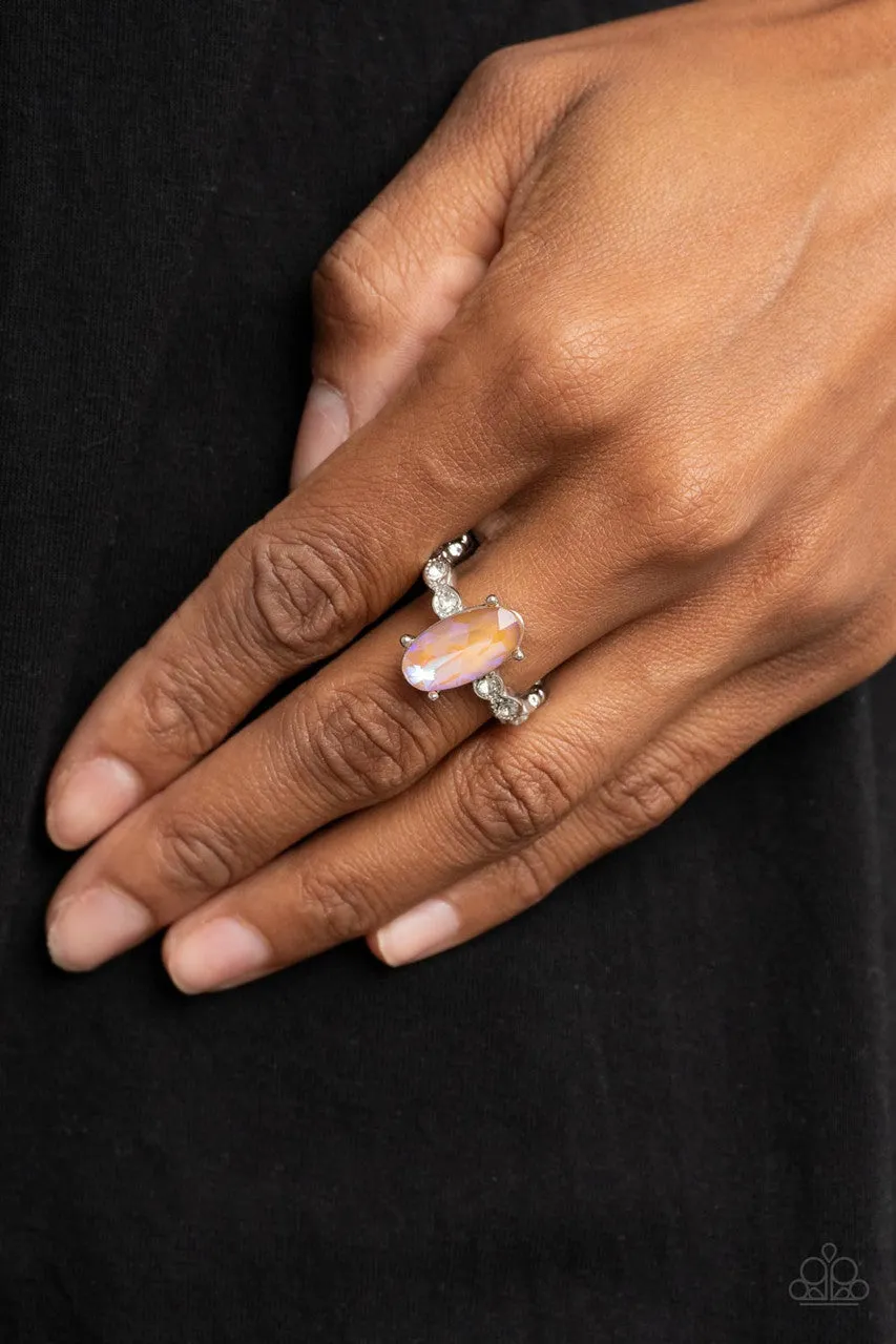 Stellar Sensation - Brown - Oval Opalescent Rhinestone Paparazzi Dainty Ring