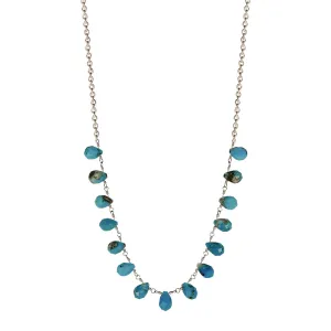 Sterling Silver 15 Turquoise Briolettes on Chain