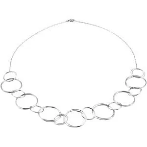 Sterling Silver Circle Link Fashion Necklace