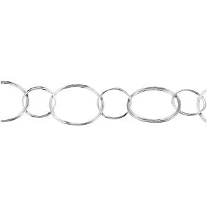 Sterling Silver Circle Link Fashion Necklace