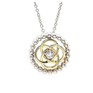 Sterling Silver CZ Celtic Knot Pendant with Chain SP002SH