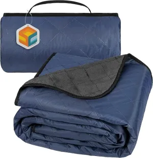 SUN CUBE Large Waterproof Camping Blanket, Fleece Quilted Stadium Blanket for Cold Weather, Windproof Foldable Outdoor Blanket Mat for Picnic, Beach, Pets, Car, 60x80in