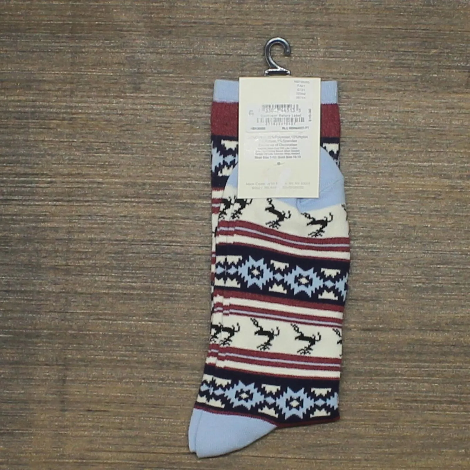 Sun   Stone Men's Holiday Reindeer Crew Socks