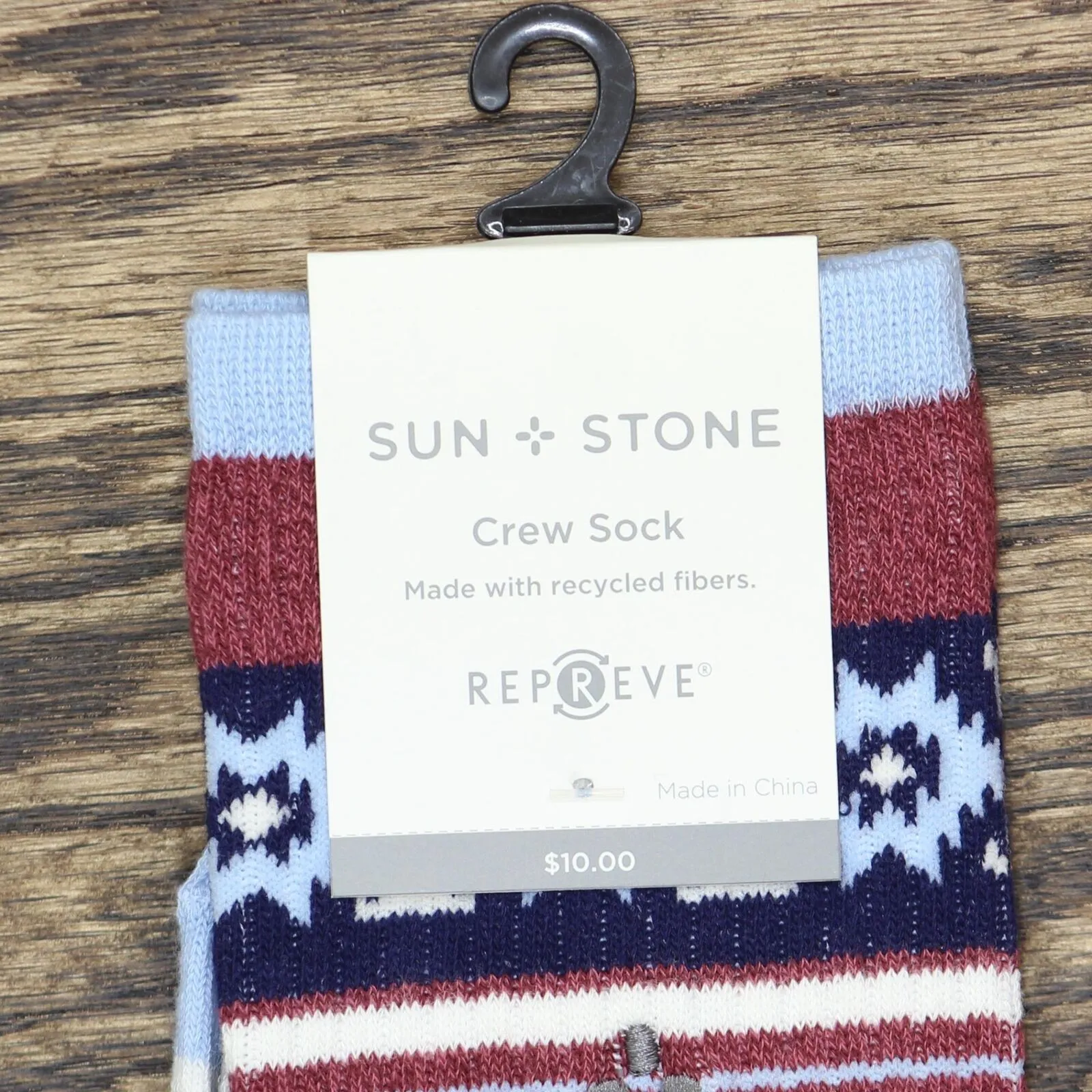 Sun   Stone Men's Holiday Reindeer Crew Socks