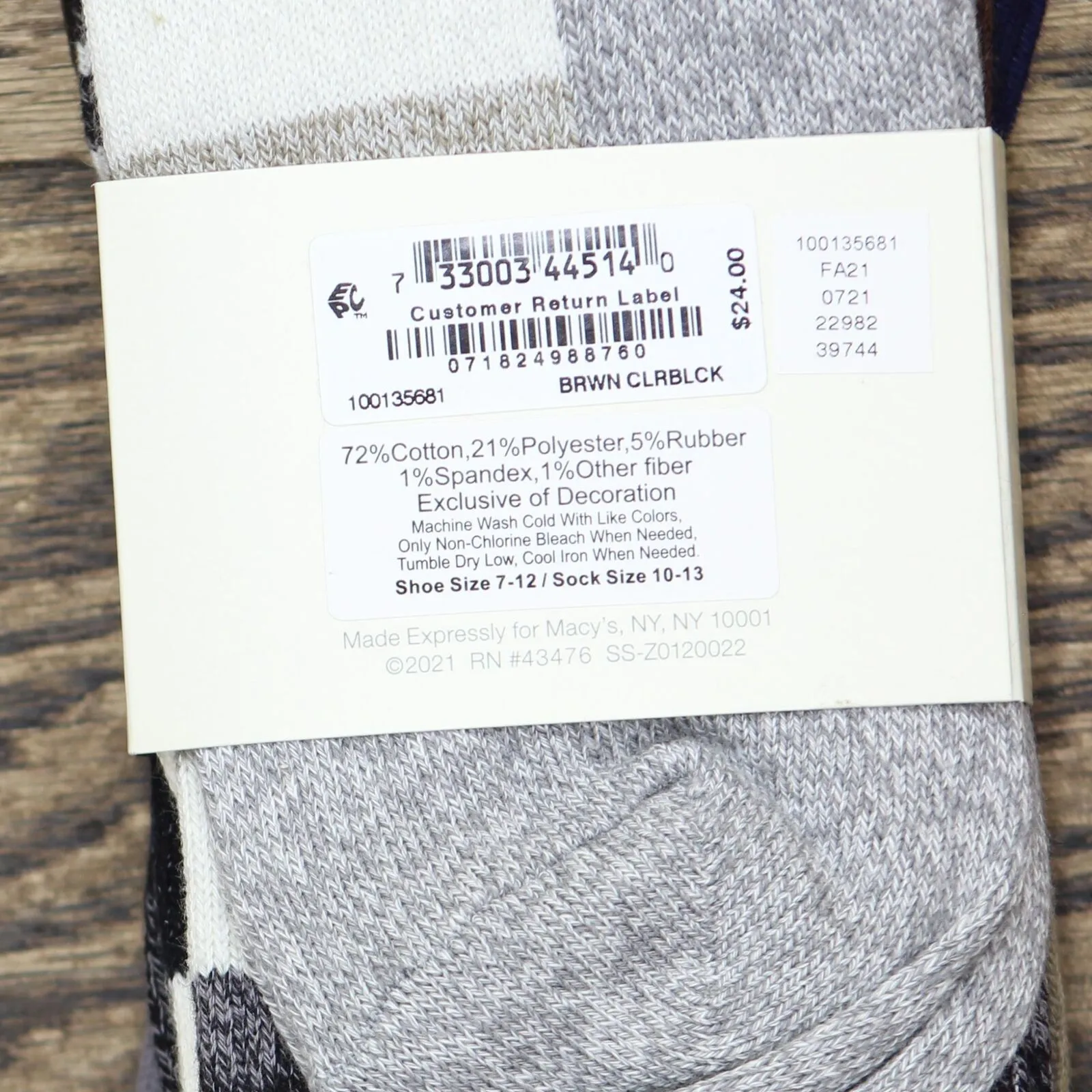 Sun   Stone Men's Printed Crew Socks 4 Pack Pairs