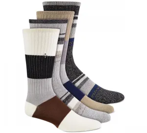 Sun   Stone Men's Printed Crew Socks 4 Pack Pairs