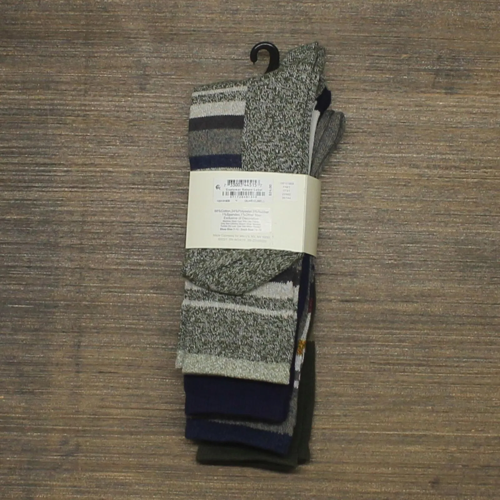 Sun   Stone Men's Printed Stripes Crew Socks 4 Pack Pairs