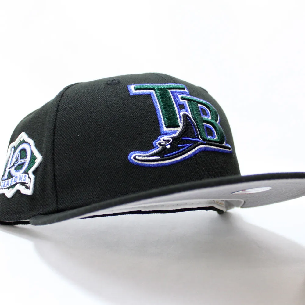 Tampa Bay Devil Rays 10th Season New Era 59Fifty Fitted Hat (Black Grey Under Brim)