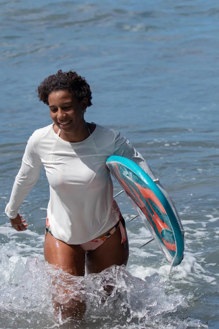 TEE SHIRT ANTI UV SURF MALOU MANCHES LONGUES FEMME GREIGE (SANS TEINTURE)