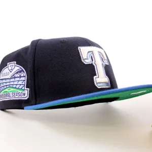 Texas Rangers 2020 Inaugural Season New Era 59Fifty Fitted Hat (Navy SeaShore Blue Green Under Brim)
