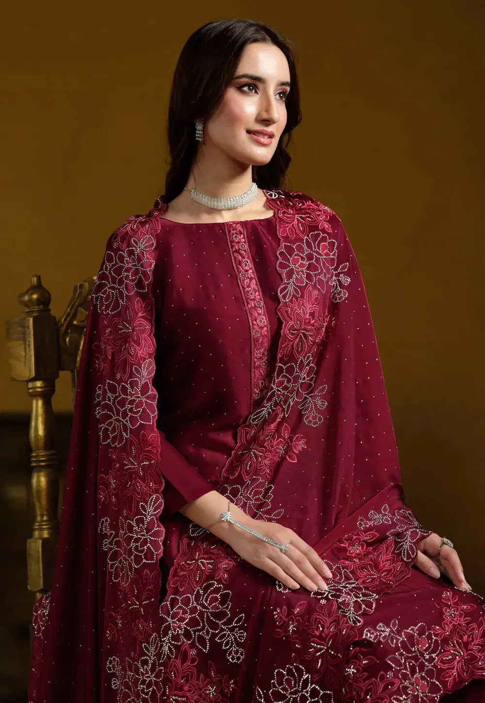 The Embellished Ruby Red Salwar Suit