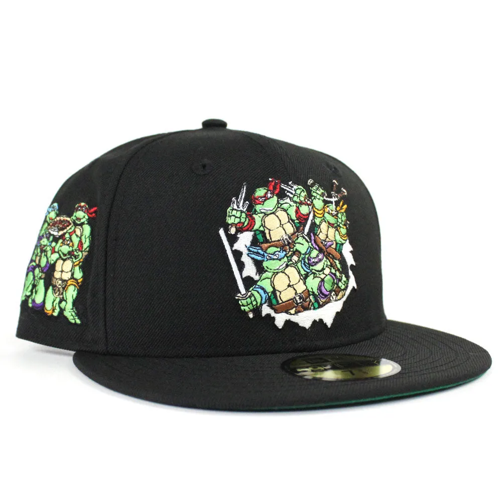 The Teenage Mutant Ninja Turtles New Era 59Fifty Fitted Hat (BLACK Green Under Brim)