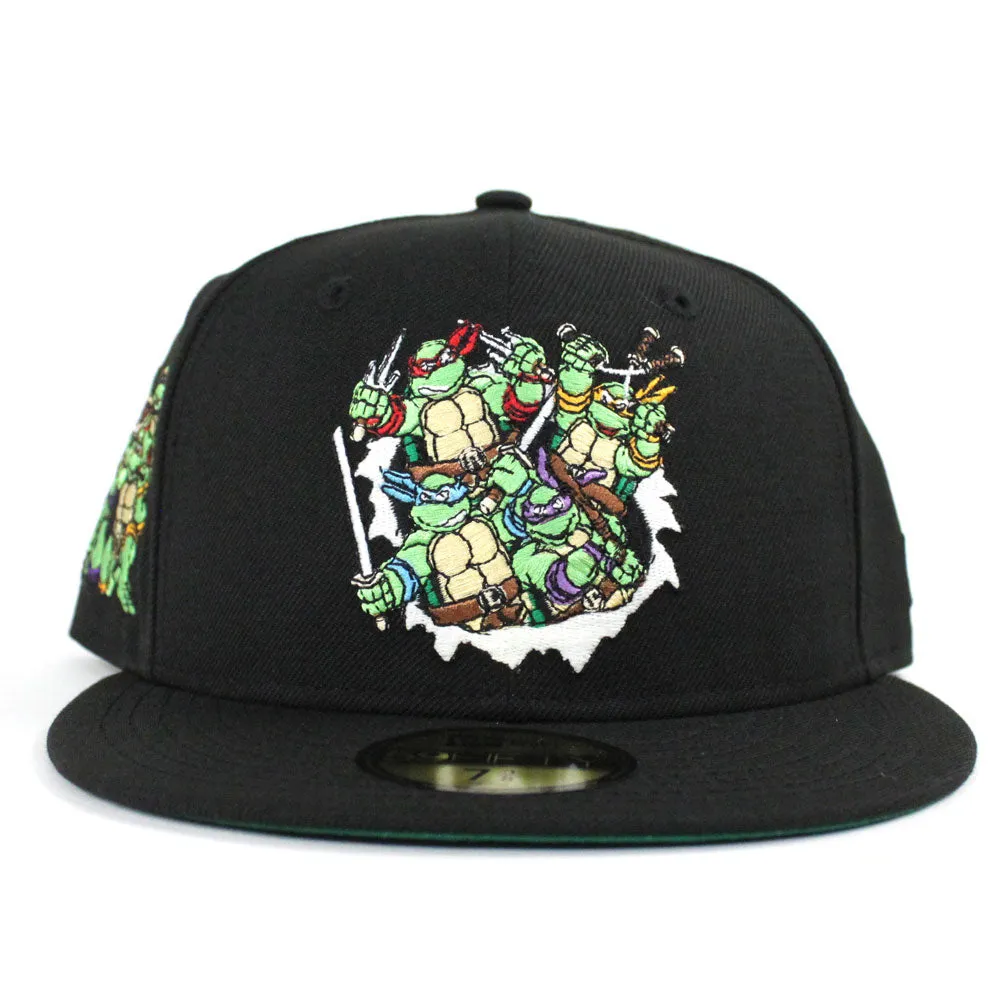 The Teenage Mutant Ninja Turtles New Era 59Fifty Fitted Hat (BLACK Green Under Brim)
