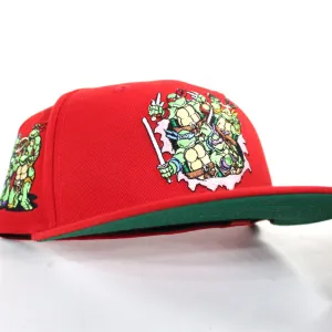 The Teenage Mutant Ninja Turtles New Era 59Fifty Fitted Hat (RED Green Under Brim)