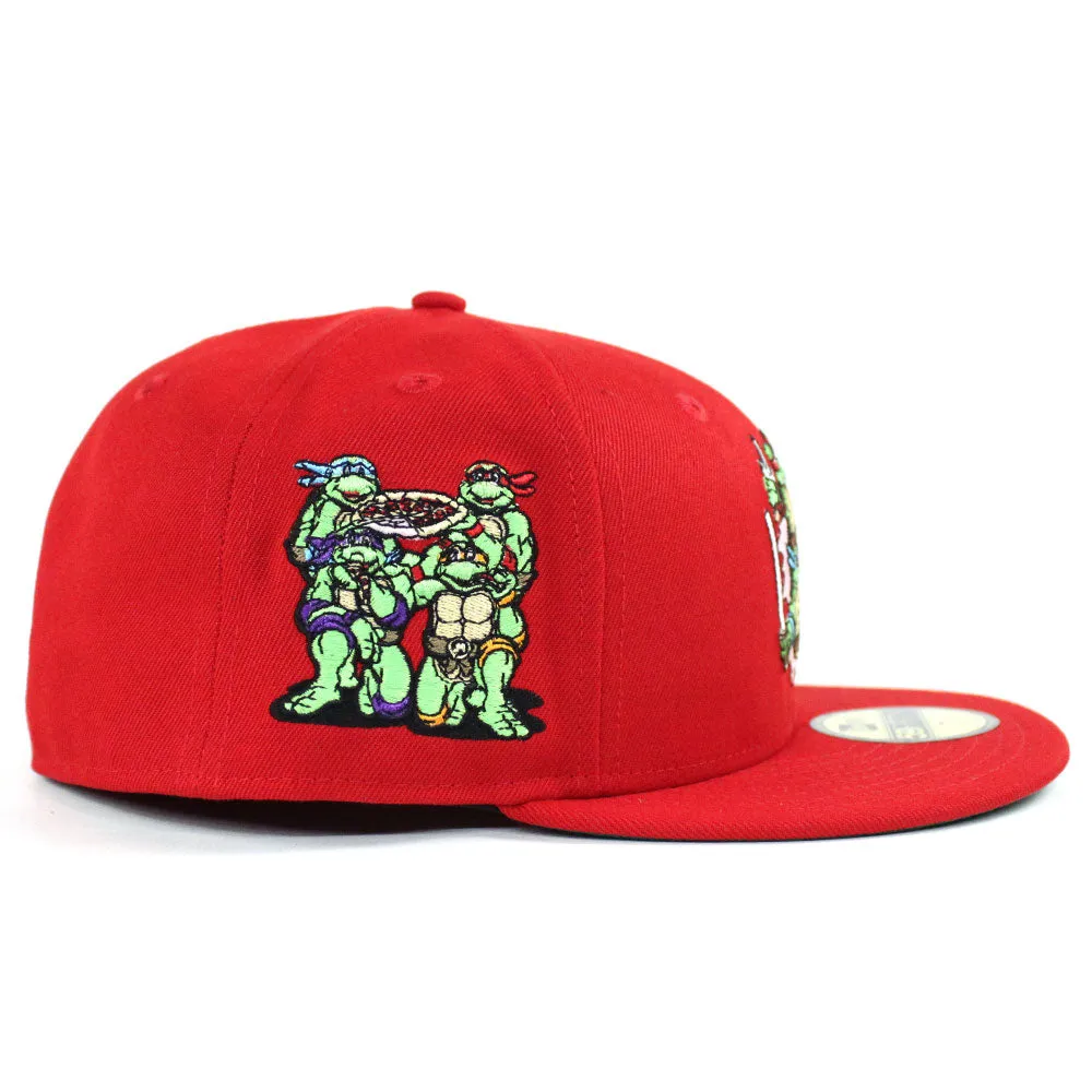 The Teenage Mutant Ninja Turtles New Era 59Fifty Fitted Hat (RED Green Under Brim)