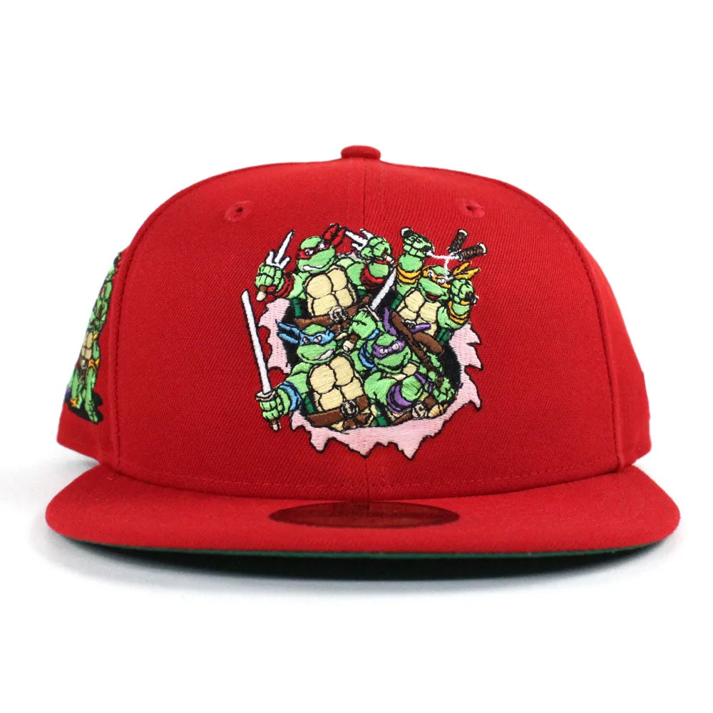 The Teenage Mutant Ninja Turtles New Era 59Fifty Fitted Hat (RED Green Under Brim)