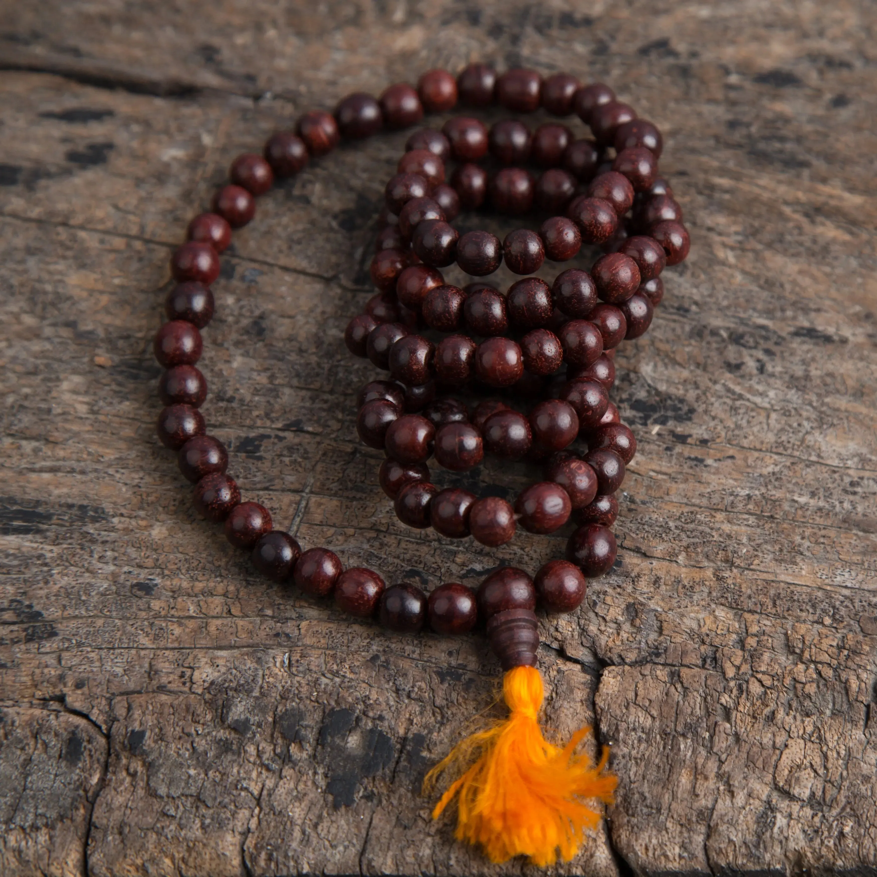 Tibetan Buddhist Rose Wood Prayer Mala Beads