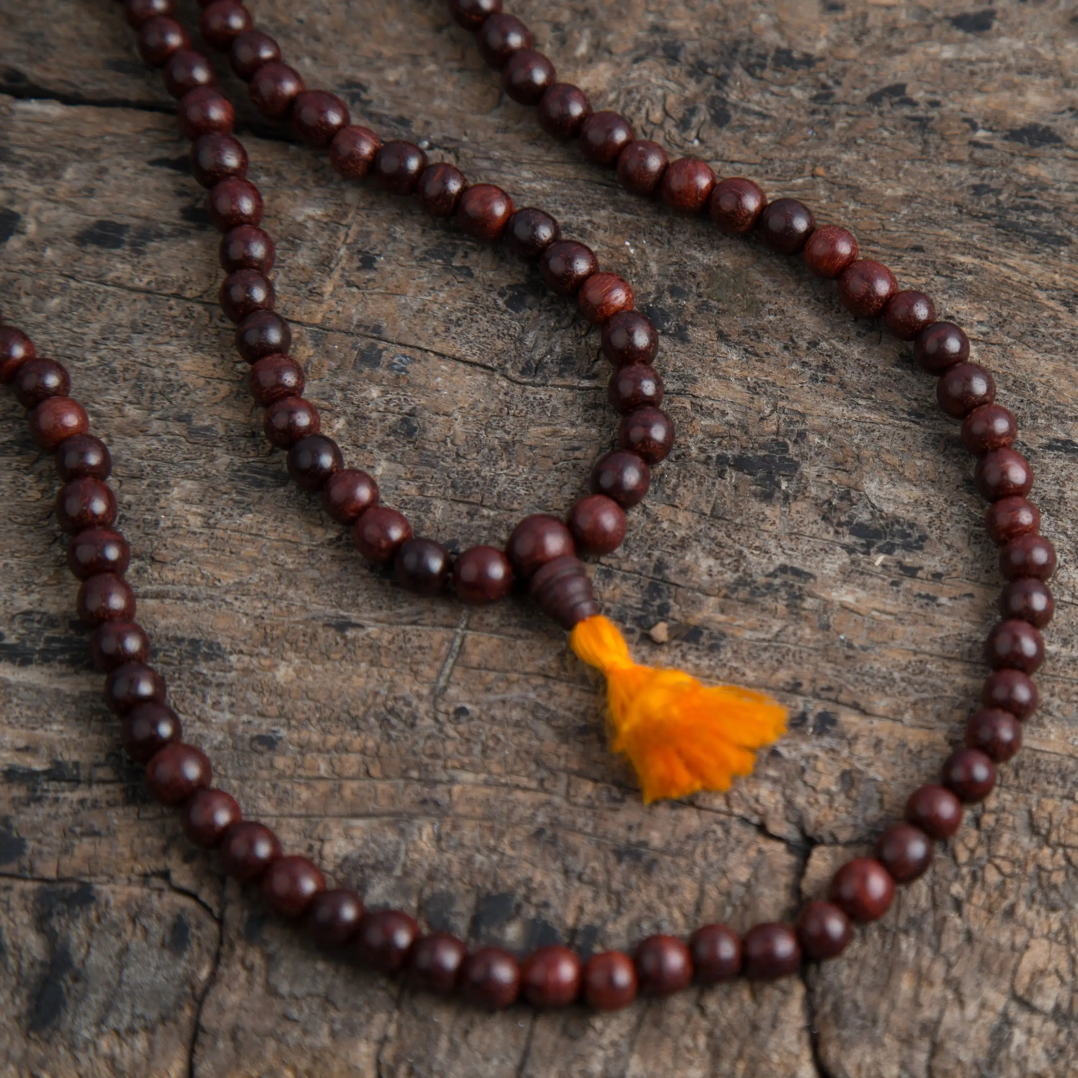 Tibetan Buddhist Rose Wood Prayer Mala Beads