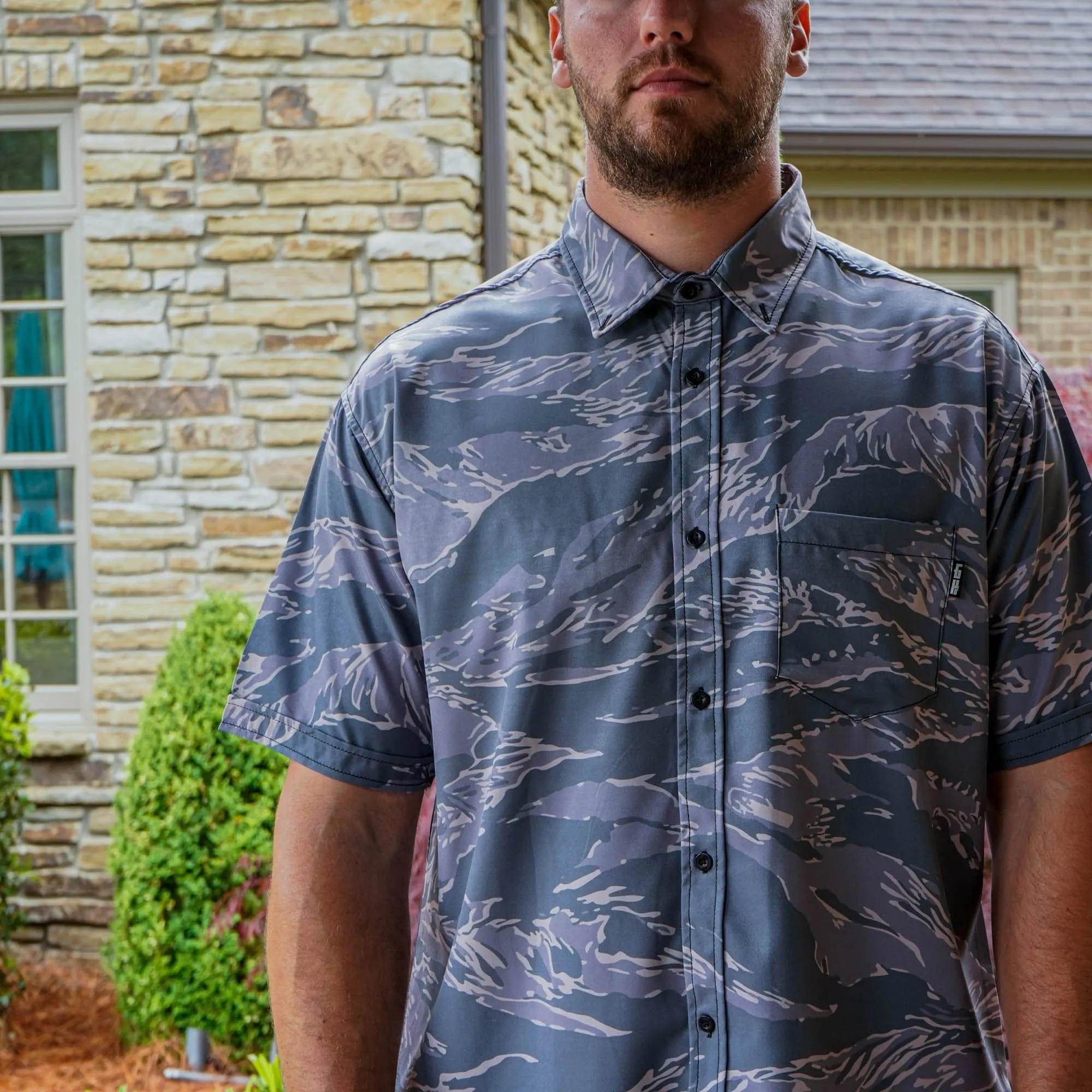 Tiger Camo Button Down