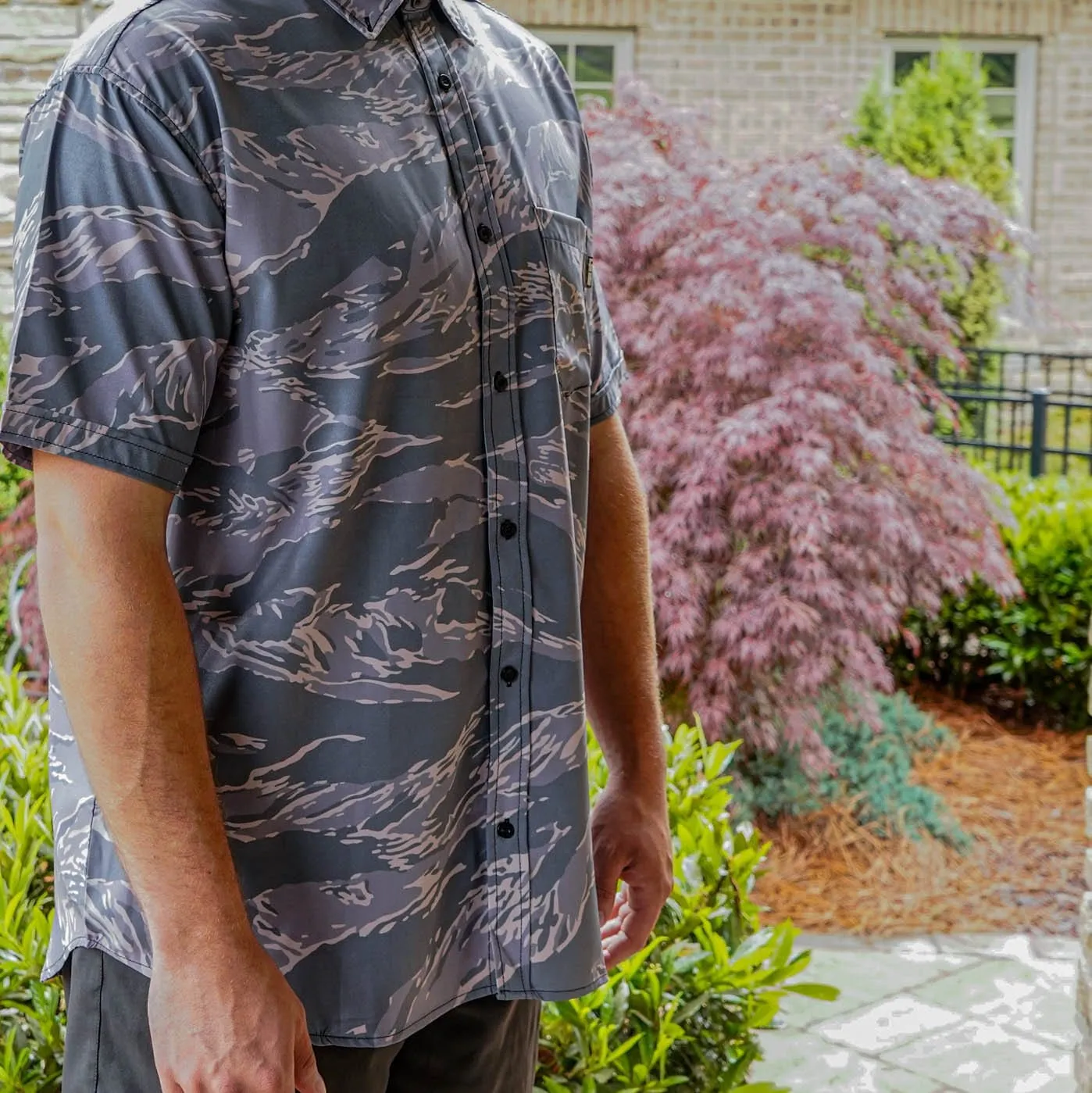 Tiger Camo Button Down