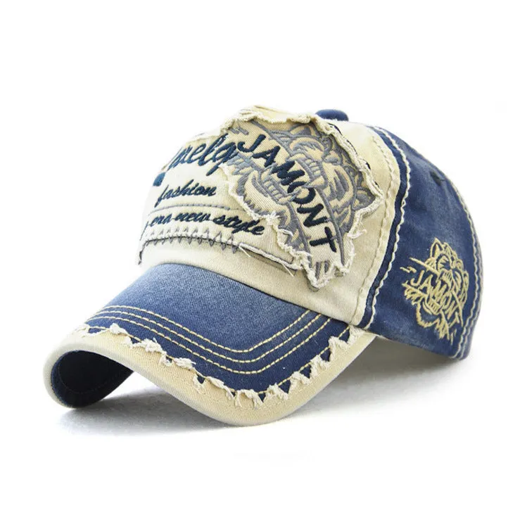 TIGER HEAD EMBROIDERED BASEBALL CAP