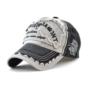 TIGER HEAD EMBROIDERED BASEBALL CAP