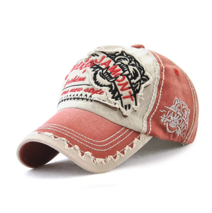TIGER HEAD EMBROIDERED BASEBALL CAP