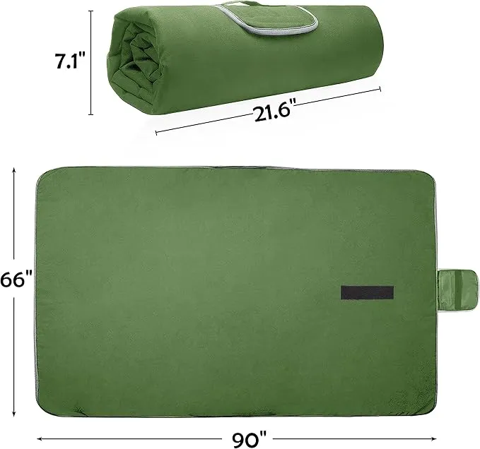 Tirrinia Outdoors Waterproof Throw Blanket, 66”x 90” Sherpa Fleece Stadium Windproof Mat for Boat, Traveling, Camping, Hiking, Football - Machine Washable
