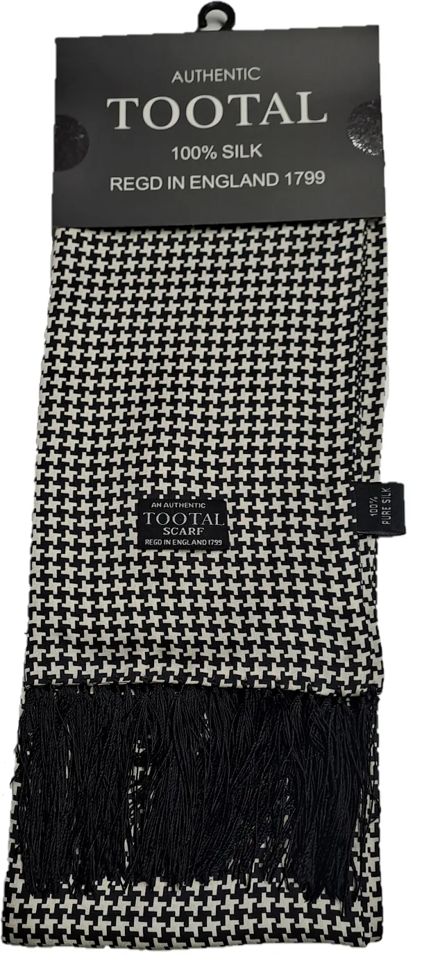 Tootal Mens Houndstooth Retro 100% Silk Scarf