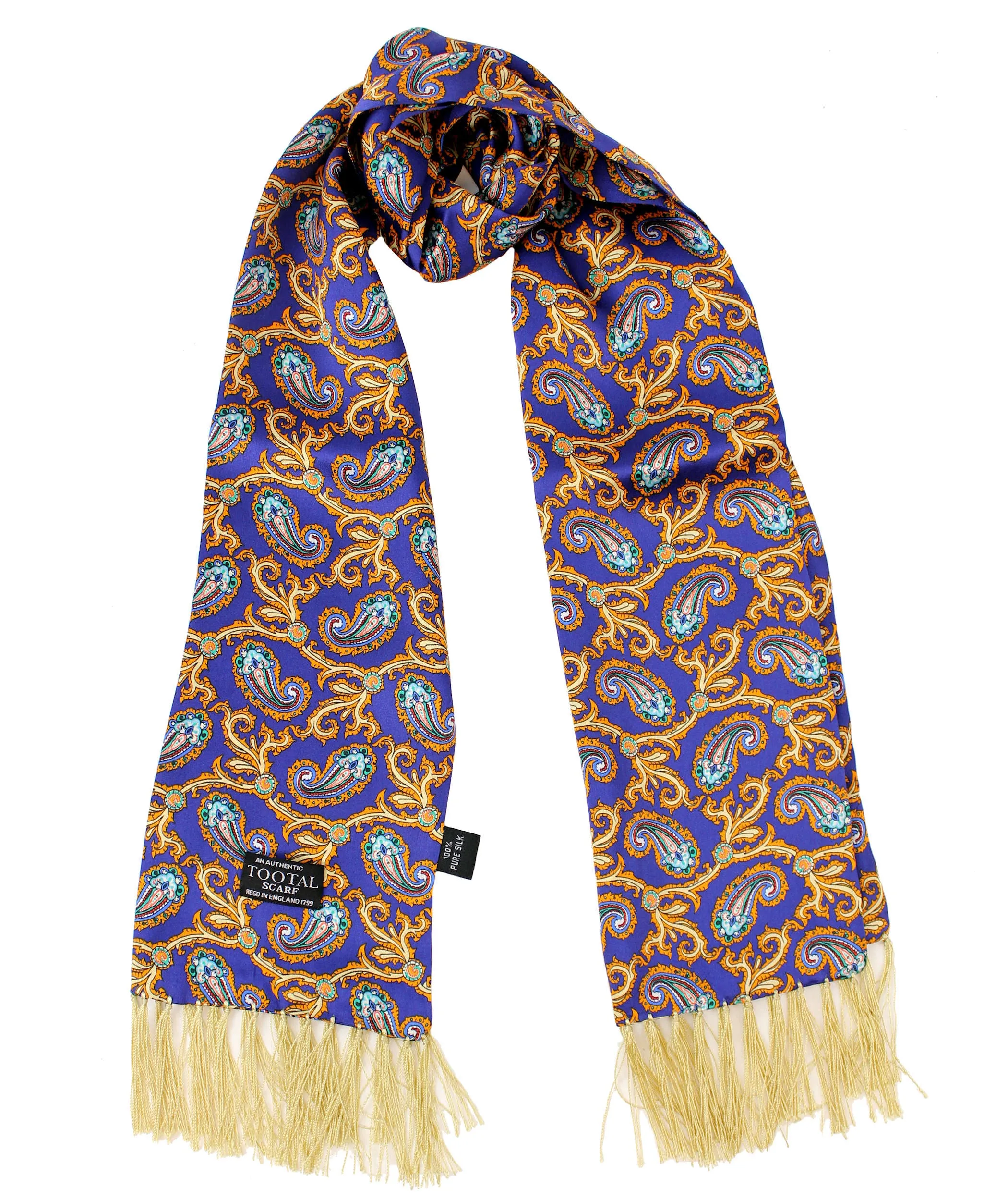 Tootal Mens Retro Paisley Print 100% Silk Scarves