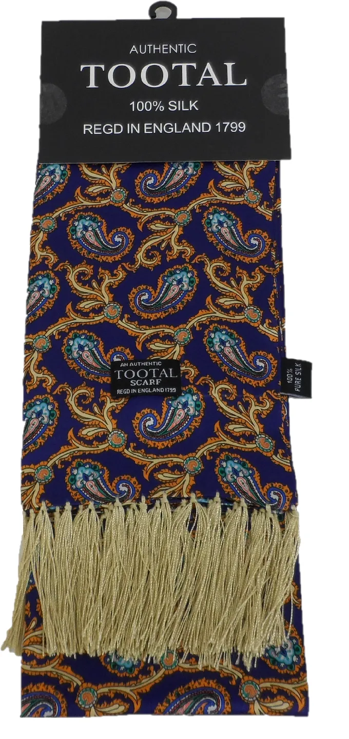 Tootal Mens Retro Paisley Print 100% Silk Scarves