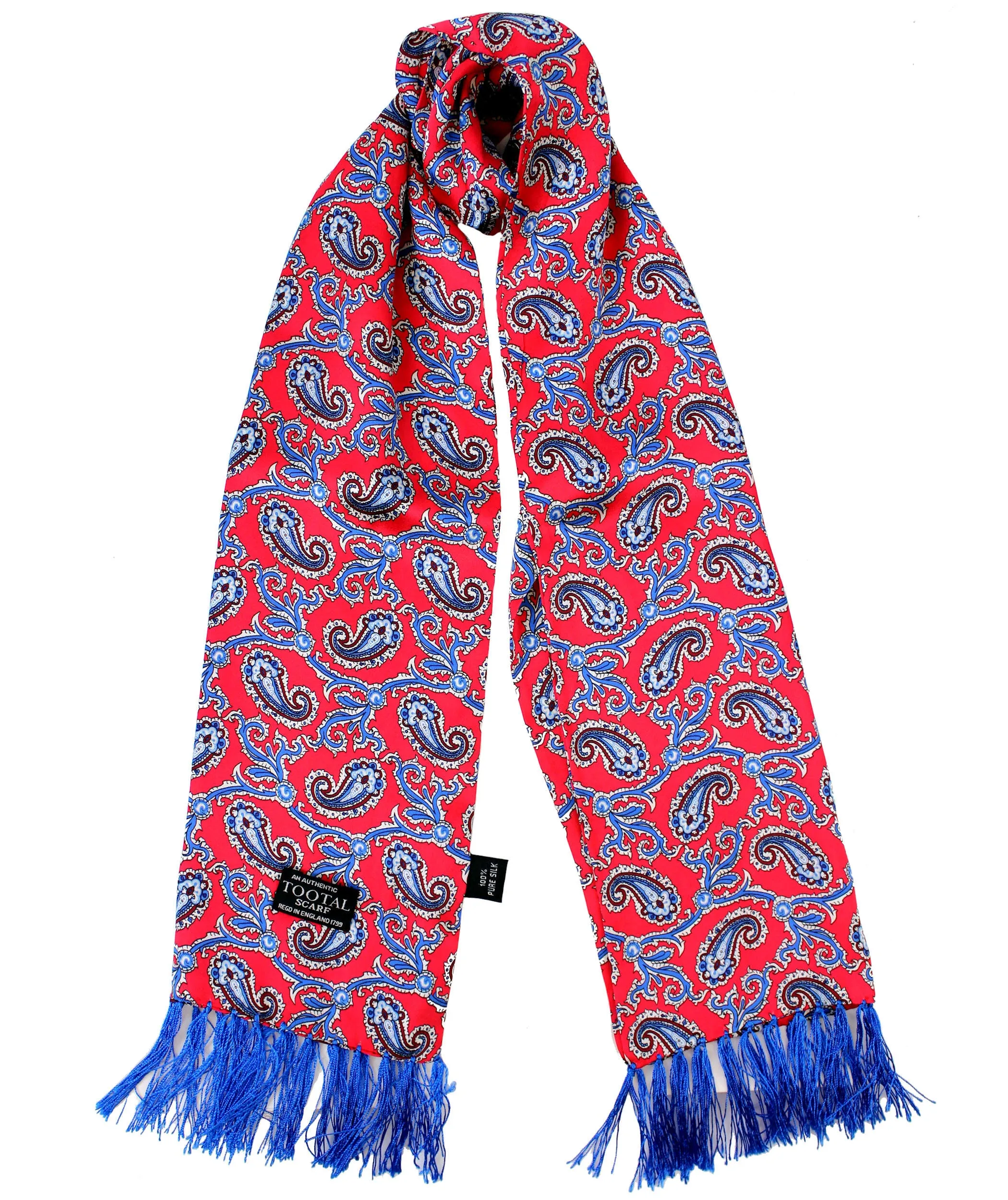 Tootal Mens Retro Paisley Print 100% Silk Scarves