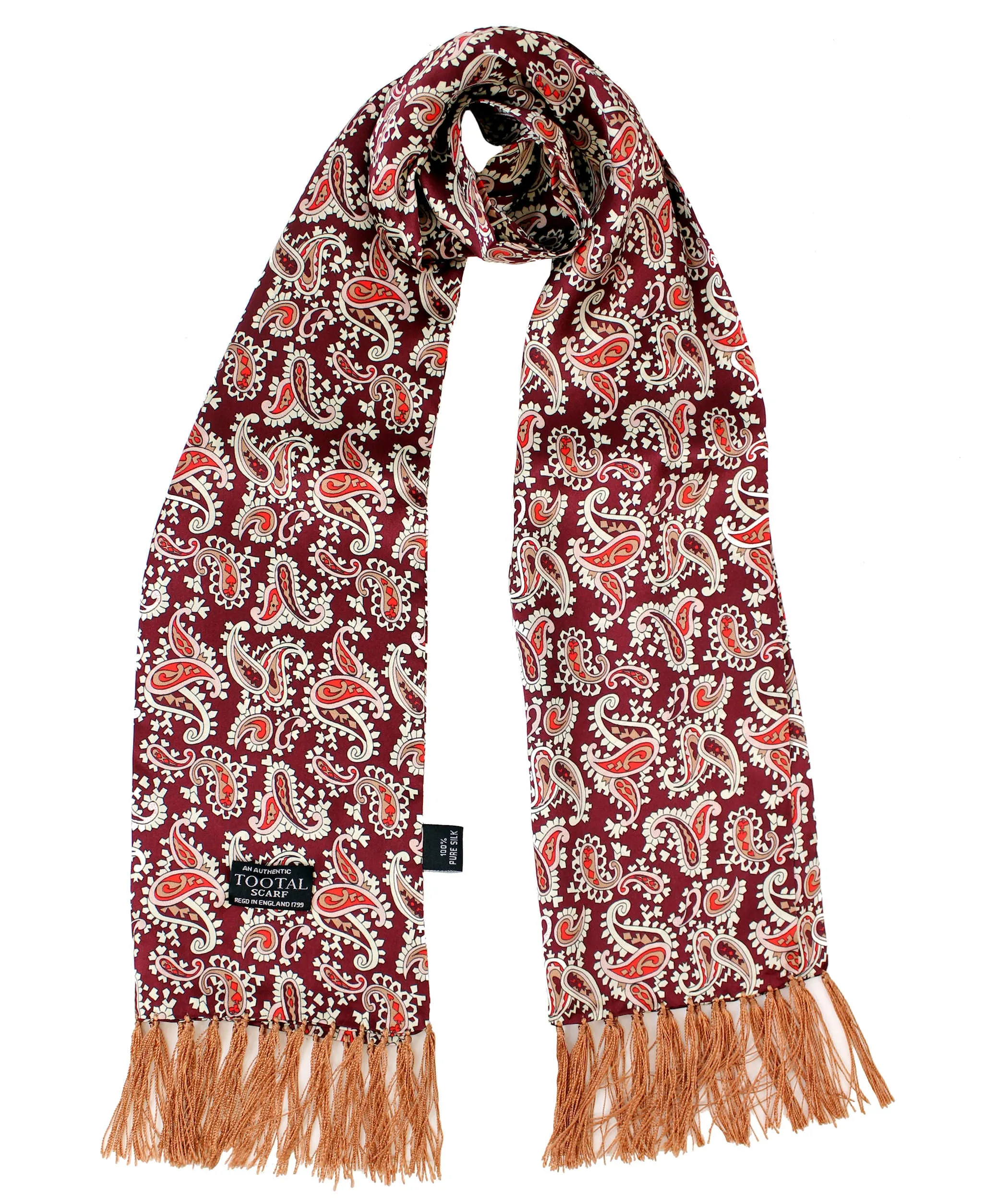 Tootal Mens Retro Paisley Print 100% Silk Scarves