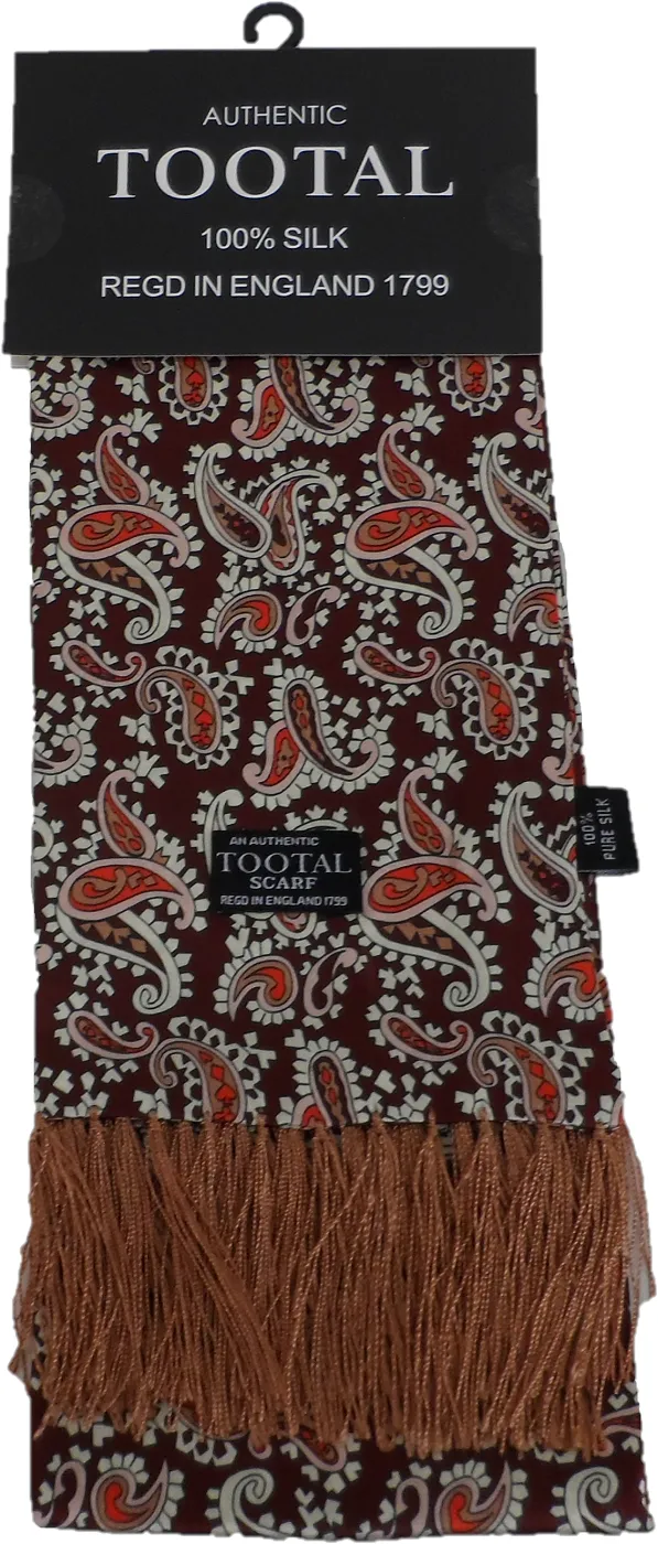 Tootal Mens Retro Paisley Print 100% Silk Scarves